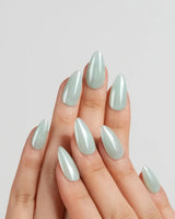 Chrome Nails - Mint Green handmade press-on nails featuring Mint Green solid nails