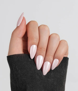 Chrome Nails - Soft Pink handmade press-on nails featuring soft pink solid nails