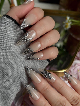 Chrome Rebellion press-on nails by Joyee Nails