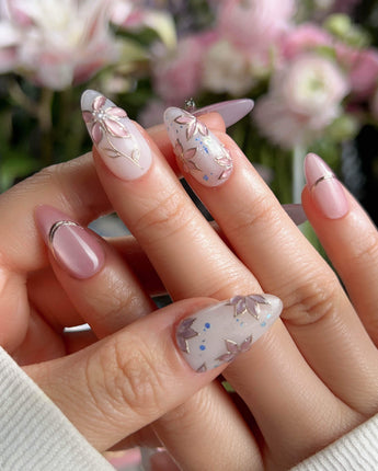 Clematis-Visionaria nails — Elegant Taro Purple, Hand-painted by Joyee Nails