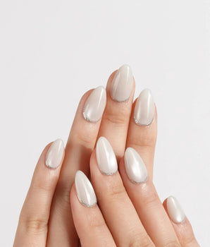 Coco Water press-on nails — Milky Jelly White, Minimalist