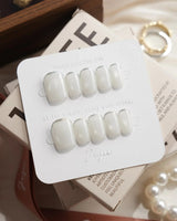 Coco Water Extra Short Square press on nails, handmade custom nails by Joyeenails
