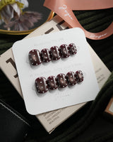 Cocoa Dot Extra Short Squoval press-on nails