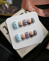 Cocoa Dot extra short squoval press-on nails