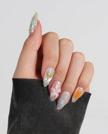 Color Rush press-on nails — Aurora Glaze Style, 3D