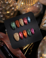 Confetti Pop press-on nails — Multicolor Gemstone Palette, Metallic