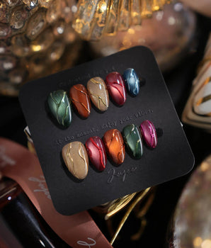 Confetti Pop press-on nails — Multicolor Gemstone Palette, Metallic