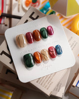 Confetti Pop Extra Short Oval press on nails, handmade custom nails by Joyeenails