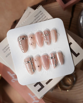 Coquette Dreams press-on nails by Joyee Nails