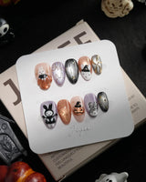 Costume Miffy handmade press-on nails in extra short almond shape by Joyee Nails