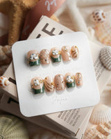 Countdown Extra Short Coffin press on nails, handmade custom nails by Joyeenails