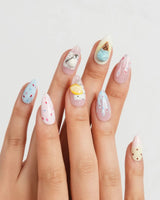 Cream Scoop ice cream parlor nail art with sprinkles and a tiny silver spoon charm