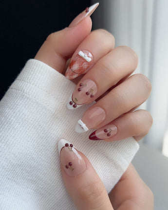 Cherry Miss custom press-on nails — available in multiple shapes and sizes