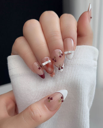 Cherry Miss custom press-on nails — available in multiple shapes and sizes