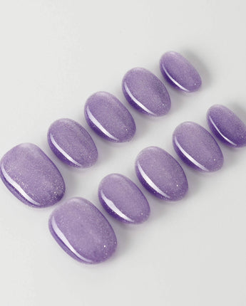Elegant Purple cat - eye - Joyeenails - CE011 - Custom Size - Add Note / Extra Short Oval