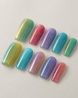 Colored Stone custom press-on nails — available in multiple shapes and sizes