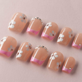 Sakura Fall custom press-on nails — available in multiple shapes and sizes