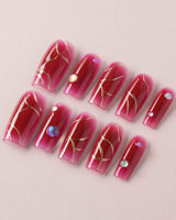 Rebel Chic Red - Joyeenails - DO013 - XS / Medium Square