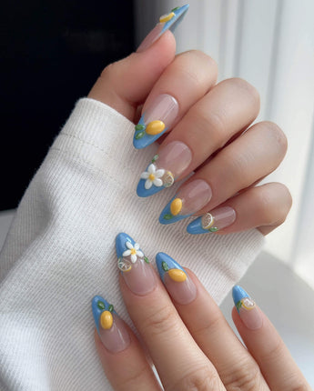 Lemon Grove custom press-on nails — available in multiple shapes and sizes