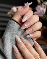 Cute Bear Hug press-on nails in medium almond shape — cute nails