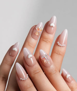 Cute Bear Hug handmade press-on nails featuring cute nails