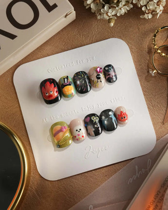 Cute Flame Elves nails — cartoon mix design flame by Joyee Nails