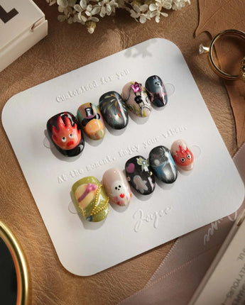 Cute Flame Elves nails — cartoon mix design flame by Joyee Nails