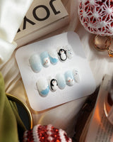 Polar Friends press-on nails — Icy Blue & Pure