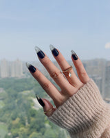Cutting Edge press-on nails — Black ombre nails handmade nail art by Joyee Nails