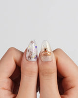 Dew Wing nail art close-up showing Dreamy Night, Metallic Relief Dragonflies & Fluid Butterfly Wings. details