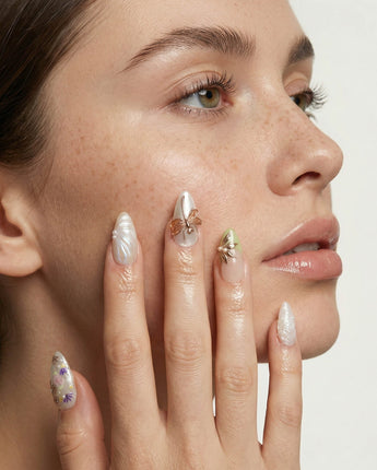 Dew Wing press-on nails — Dreamy Night, Metallic Relief