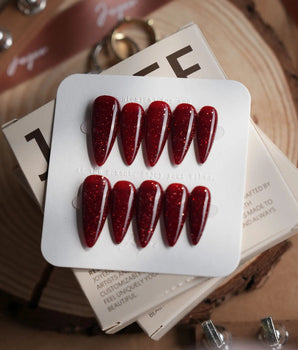 Diamond Gloss nails — red Base, featuring a by Joyee Nails