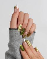 Dirty Martini Short Almond press on nails, handmade custom nails by Joyeenails