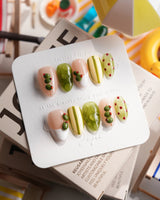 Dirty Martini Extra Short Almond press on nails, handmade custom nails by Joyeenails