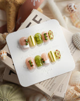 Dirty Martini Extra Short Coffin press on nails, handmade custom nails by Joyeenails
