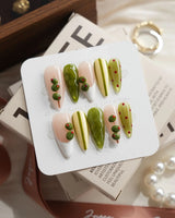Dirty Martini Medium Stiletto press on nails, handmade custom nails by Joyeenails