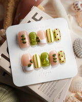 Dirty Martini Short Square press on nails, handmade custom nails by Joyeenails