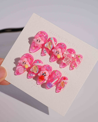 Joyee Dreamland Swirl Med Almond Press - on nails | Ready to ship - Joyeenails - AN004 - Ready - XS / Medium Almond