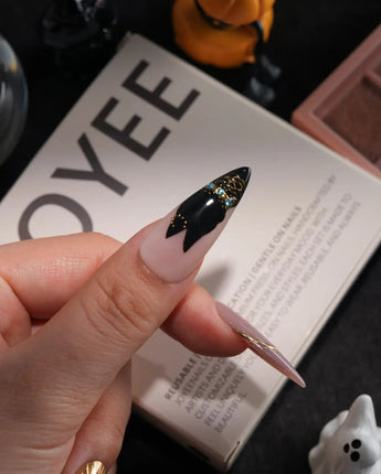 Egyptian Gold handmade press-on nails in long stiletto shape by Joyee Nails