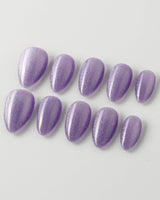 Elegant Purple cat - eye - Joyeenails - CE011 - XS / Extra Short Almond