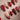 Elegant red 3D lily press-on nails with gold accents