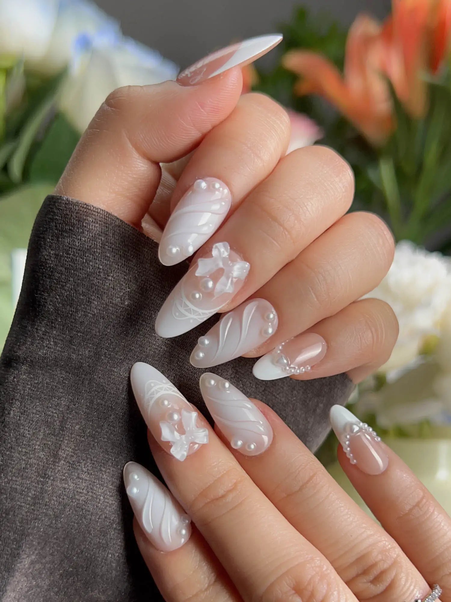 Floral Magic for Your Engagement Nails