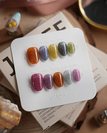Euphoria nails — Vibrant Multicolor Reflective Glitter, by Joyee Nails