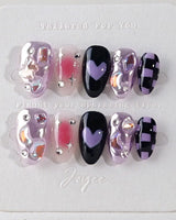 Purple Frost - Joyeenails - DO028 - XS / Extra Short Almond