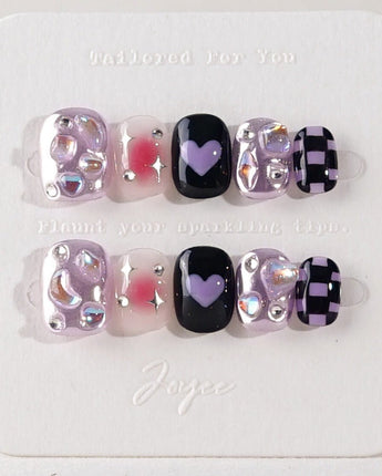 Purple Frost - Joyeenails - DO028 - XS / Extra Short Squoval
