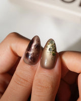 Bonfire Short Almond brown marble press on nails with brown marble handmade nail art - image 4