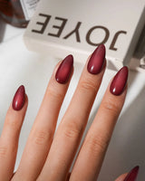 Brick Short Almond red press on nails fall with red aura handmade nail art - image 5