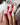 Berry Dot Short Oval polka dot press on nails red with pink dot solid color handmade nail art - image 1