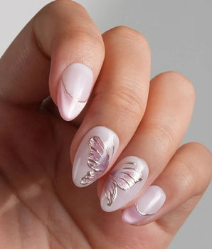 Fairy Wings press-on nails — Ethereal Pink & Purple,
