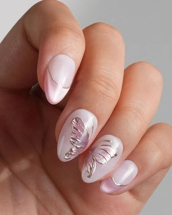 Fairy Wings press-on nails — Ethereal Pink & Purple,